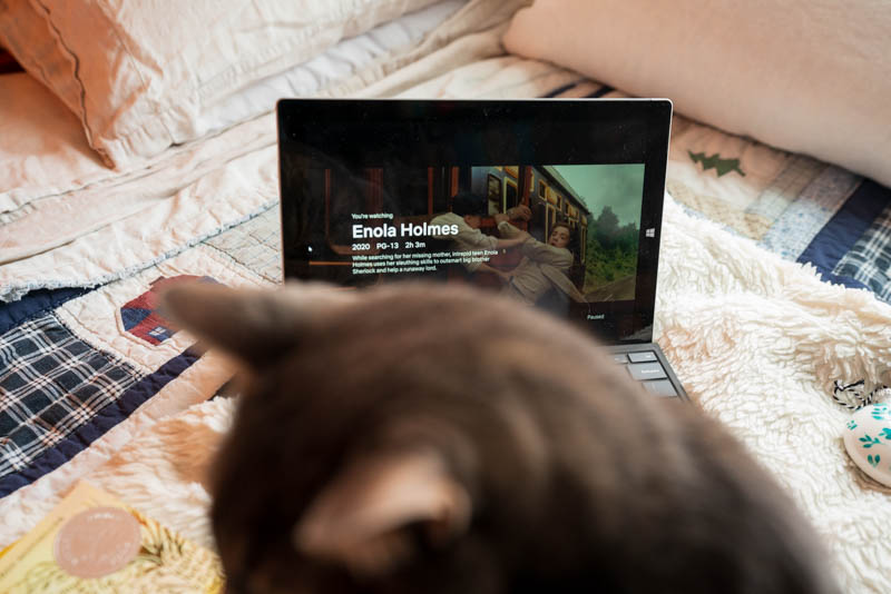 Ned watching Netflix’s Enola Holmes