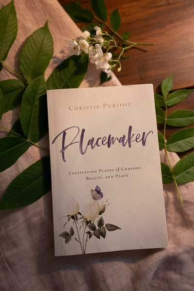 Placemaker by Christie Purifoy on top of a bed of branches picked from my backyard in late spring New England.